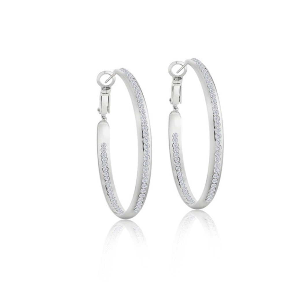 Zaxie Play it By Ear Pavé Hoop Earrings